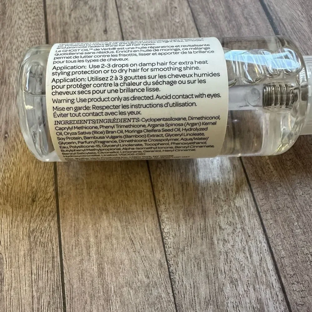Verb Ghost Oil Smoothing Moringa Blend Weightless‎ Hair Oil - 60ml New~~